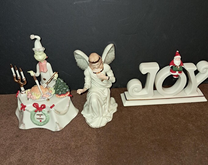 Three Assorted Lenox Christmas Figurines