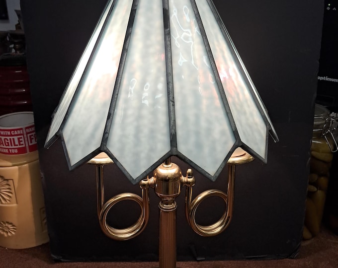 Handmade Stained Glass decorative  Lamp   With Brass Lamp  Stand