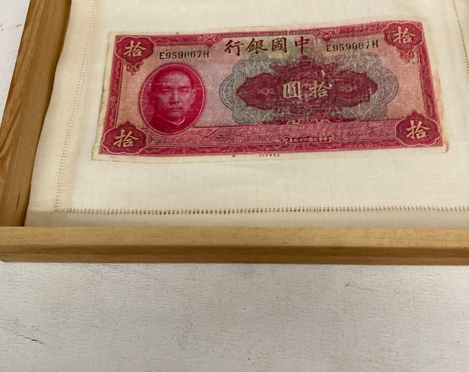 Ten world Currencies  painted on Linen