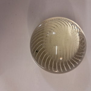 Vintage Clear Art Glass Controlled Bubble Paperweight