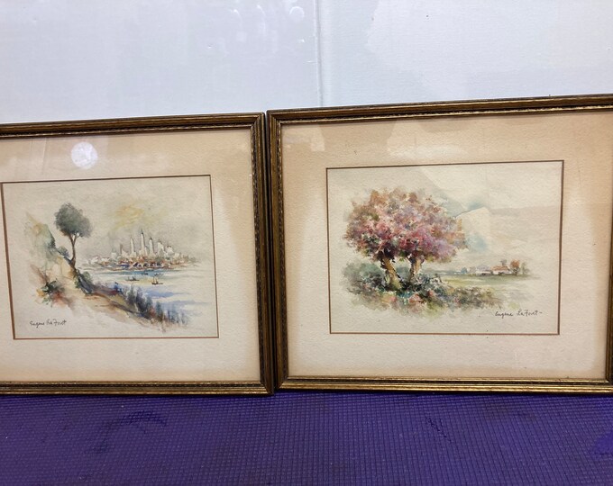 Pair Of Eugene La Fort's Water Color  Paintings