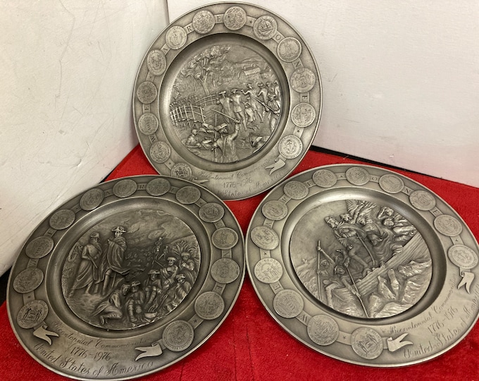 Bicentennial Commemorative Pewter Plates