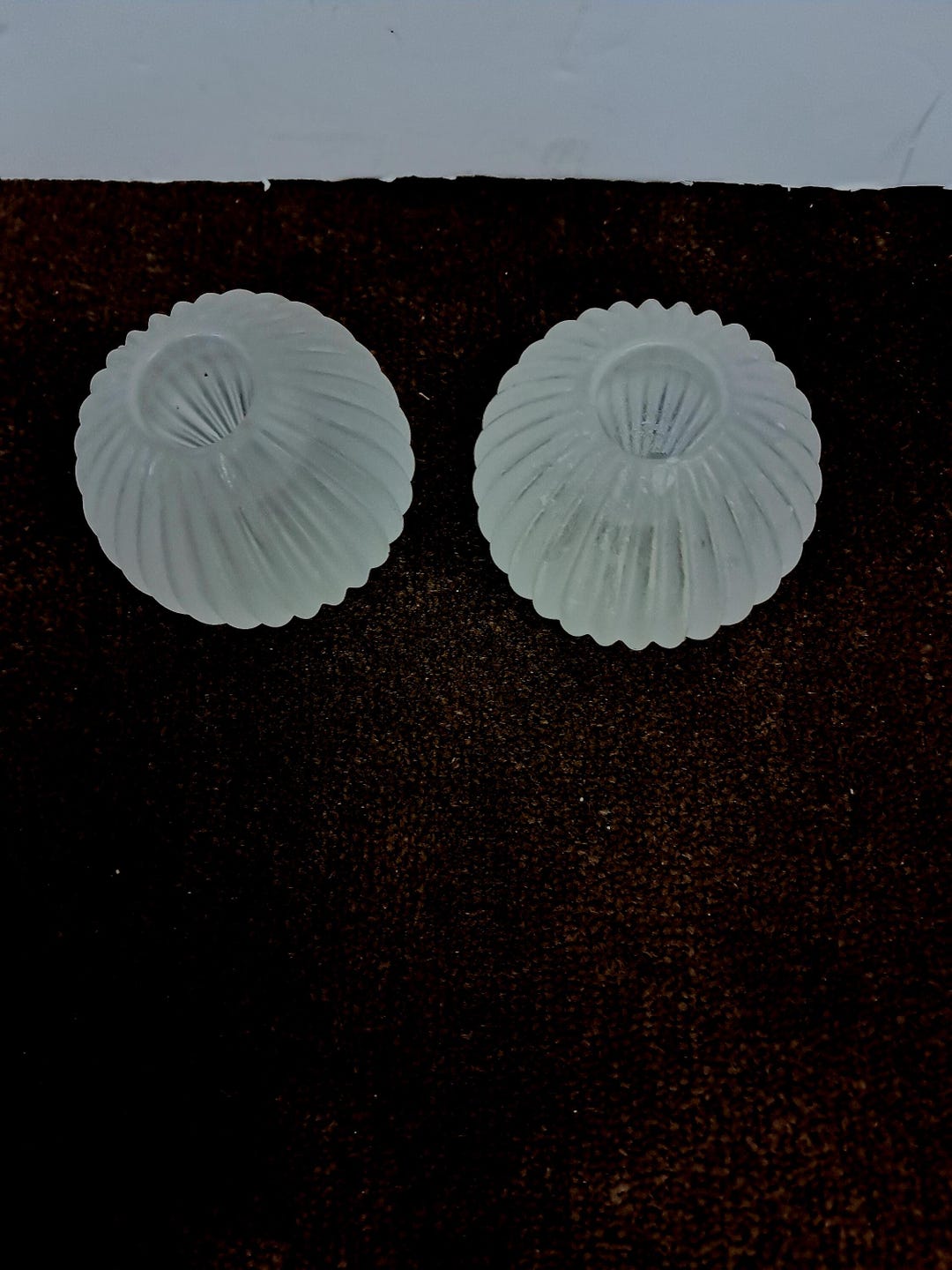 Vintage Pair of SASAKI Crystal 24% Lead Japan Frosted Glass Candle