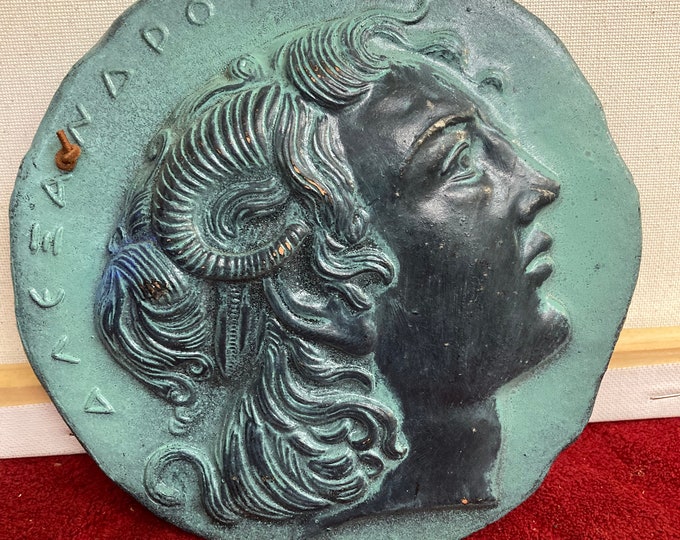 Head In Relief Of Alexander The Great Hand Made In Greece .# 42 Limited Pieces