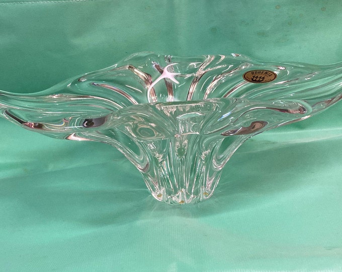 Hand Made Glass Bowl By Bohemia