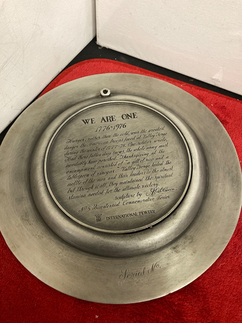 Bicentennial Commemorative Pewter Plates Etsy