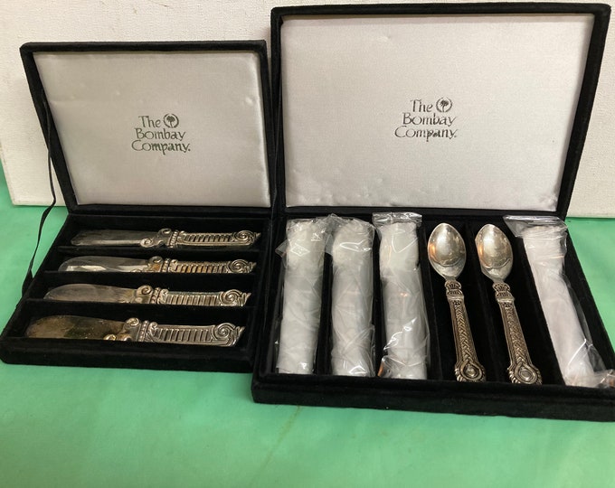 2  Sets of Godinger Silverplate   Spoons  and  Knives  by  The  Bombay Company