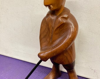 Vintage Hand Carved Wooden Figure ~the Golfer - Etsy