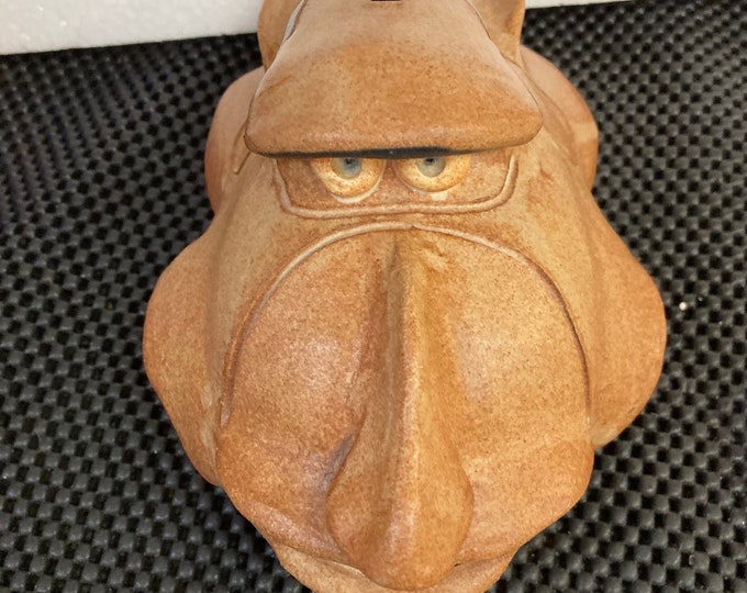 Handmade Comical Ceramic Bank on Wheels