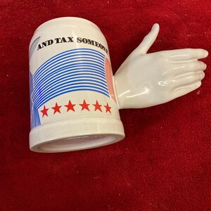 Vintage Gerzit Hand Stein Mug Donkey Political Reach Out And Tax Someone