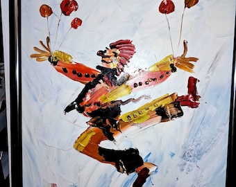Morris Katz Impasto Style Clown Painting ,1980