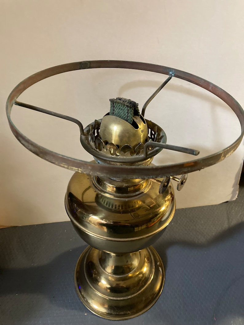 Antique Edwardian Quality Brass and Glass Oil Lamp - Etsy