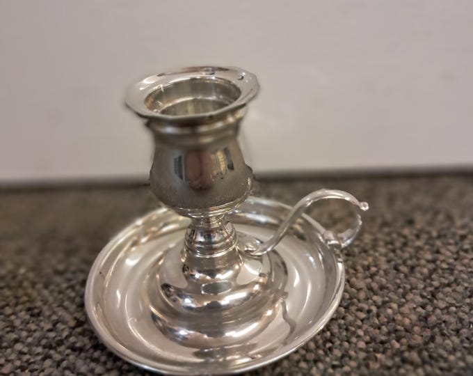 Universal Pewter Polished  Colonial  Style Candle Holder
