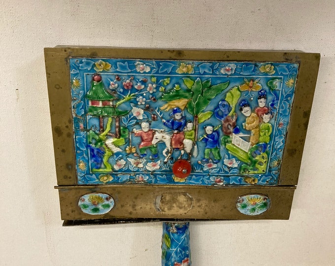 Handmade,Hand painted Chinese Copper  Box with Handle