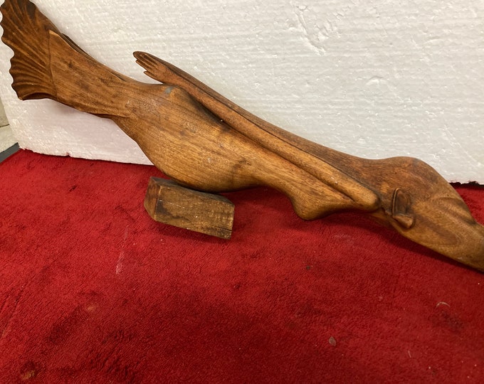 M.D. Runda  Hand Carved Wooden Mermaid  Statuette