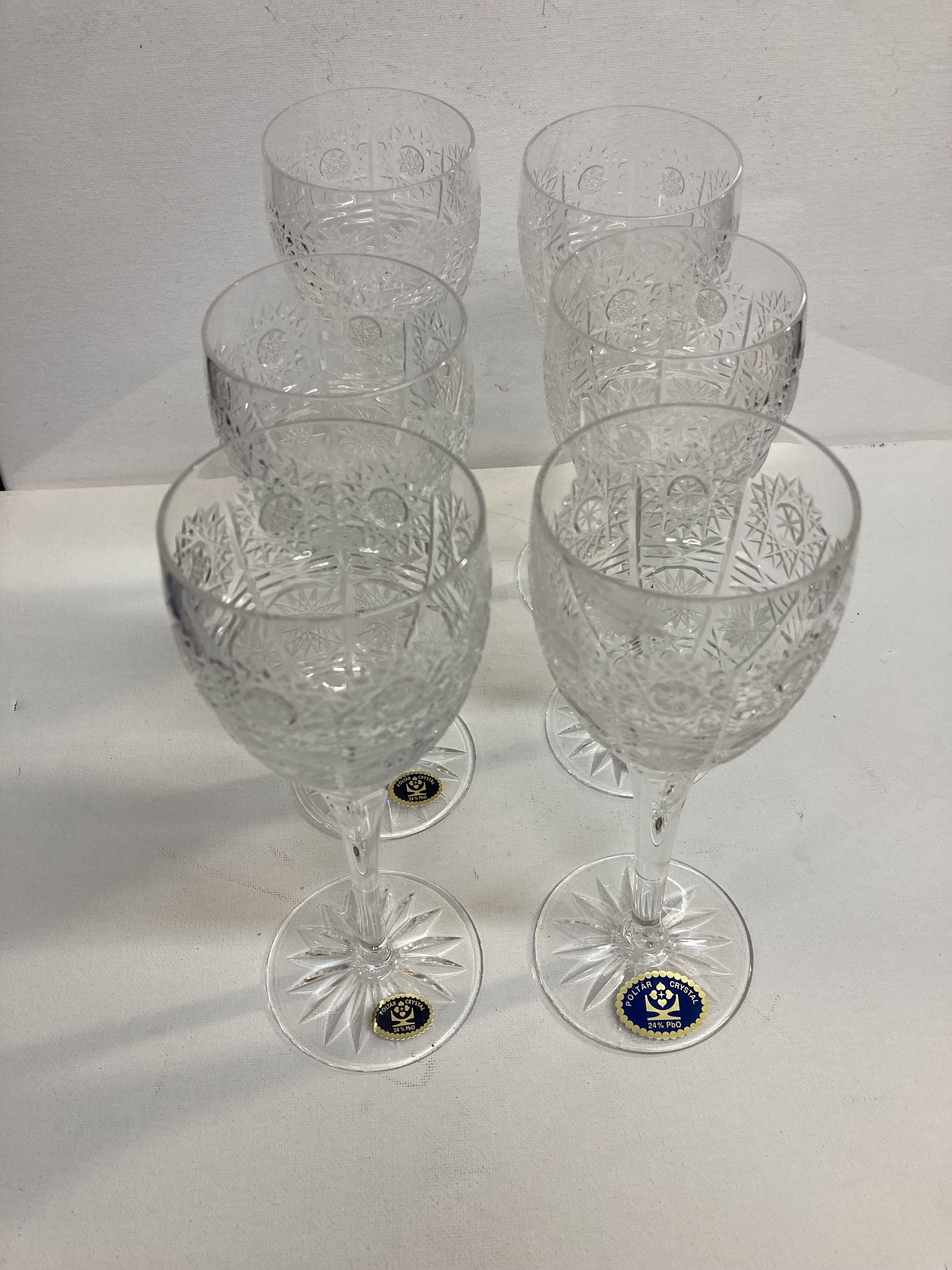 Set of 6 Vintage Poltar Crystal 24 bpo Wine Glasses - Etsy 日本