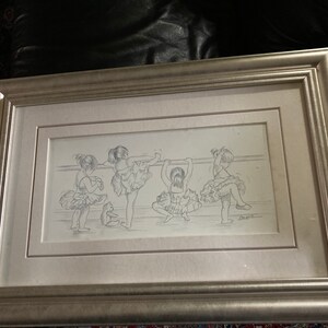 Two Framed Figurative Arts.Child Ballerinas
