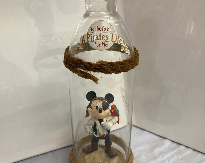 Vintage  Disney Mickey  Mouse In a  Bottle  Yo Ho Yo Ho "A Pirates  Life For Me."