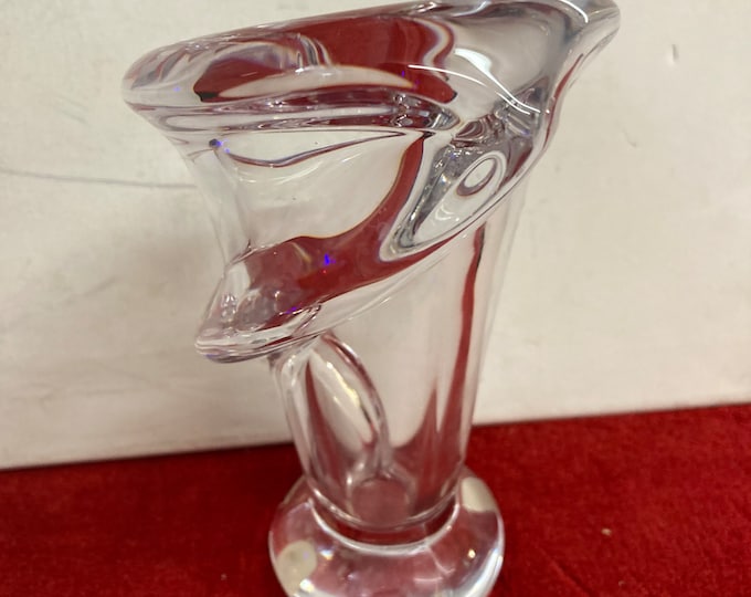 Art Vannes France Le Chatel Crystal Calla Lily Vase