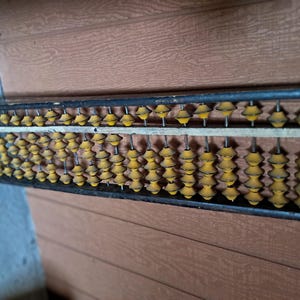 45 &quot; Monumental Antique Handnade Wooden Chinese Abacus Suanpan Folk Art