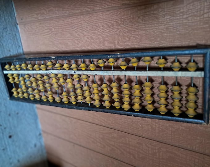 45 " Monumental Antique Handnade Wooden Chinese Abacus Suanpan Folk Art