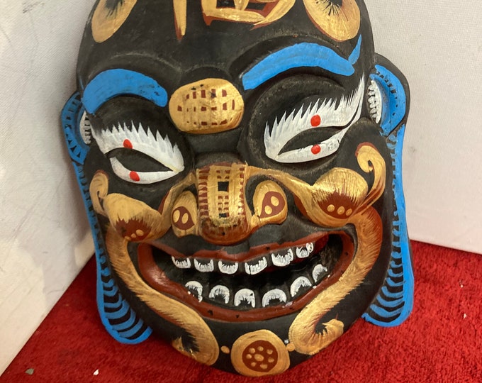 Tribal Chinese Mask Solid Wood Hand Painted