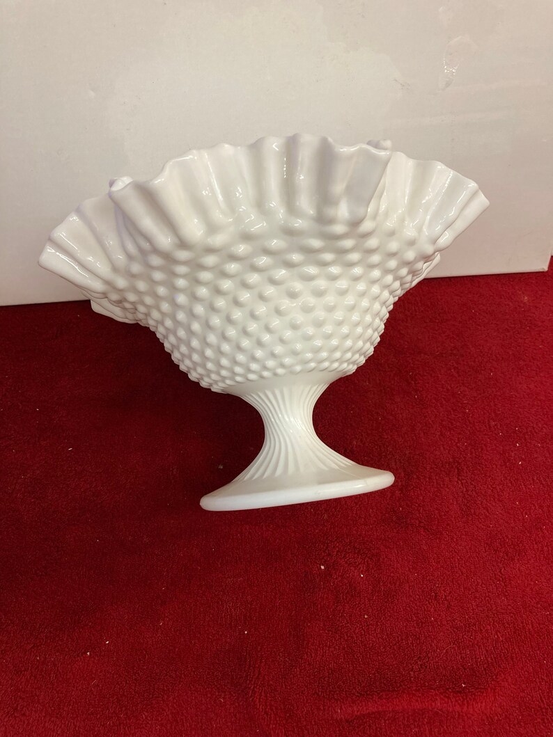 Two Vintage Fostoria Milk Glasses Centerpiece Fruit Bowl Etsy