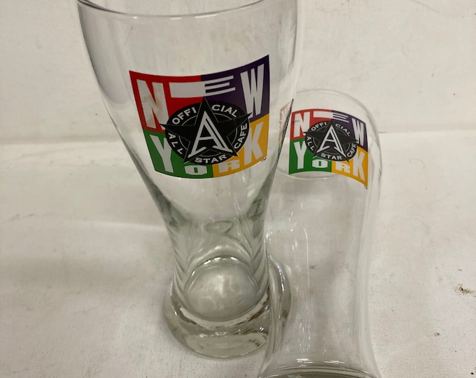 2 All Star Cafe Beer Glasses New York