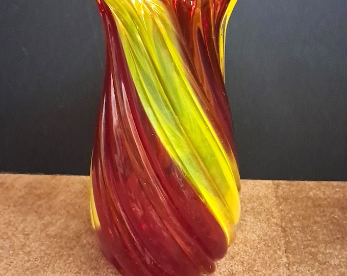 Vintage Murano Vase Hand Blown Multicolor Italian Art Glass