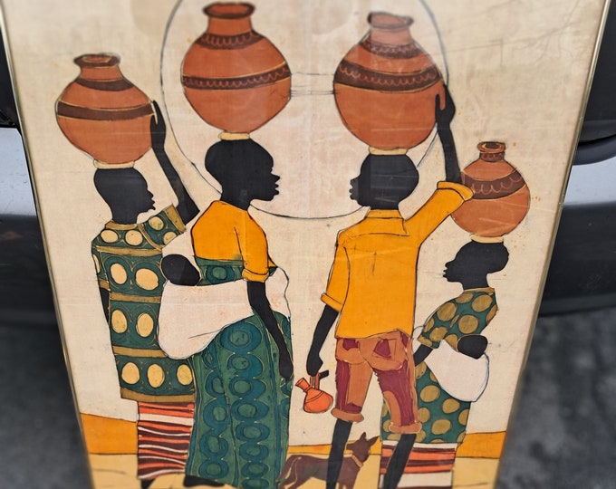 J BIFERAMUNDA - African  Ugandan Framed Art Work