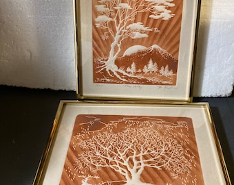 Al Kaufman Signed Intaglio Etching “tree-scene” 96/300 – Framed 