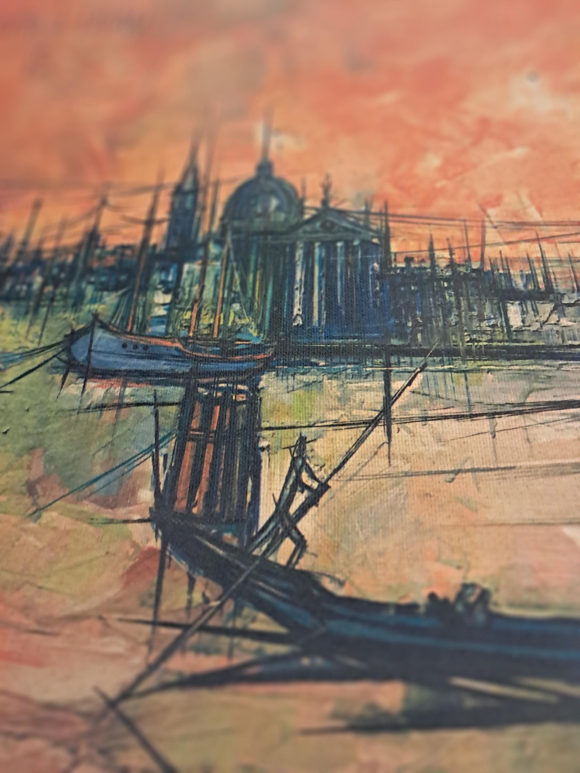 Venice Italy Mid-century Modern Textured Canvas Print by Bouvier