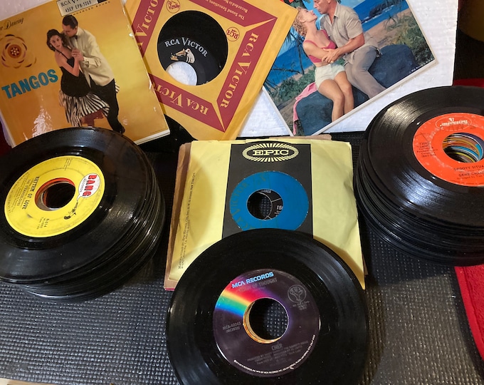 92 Vintage  45 RPM Vinyl DiskS 1950's, 60's & 70's