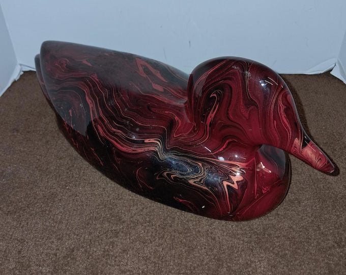 Hand Carved    Glazed Wooden Duck