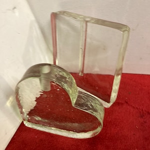 Handmade Clear Glass Heart Shaped  and Square Shape  Candle Holders