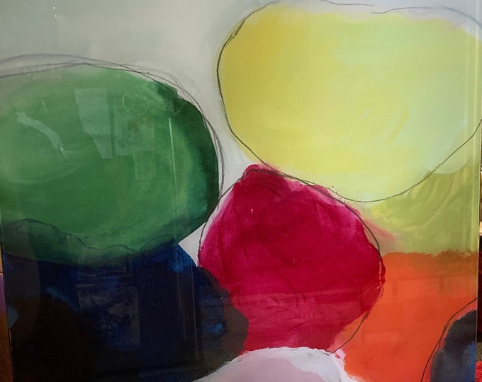 Empire Art Direct Colorful Abstract Frameless Tempered Glass Contemporary Wall Art,