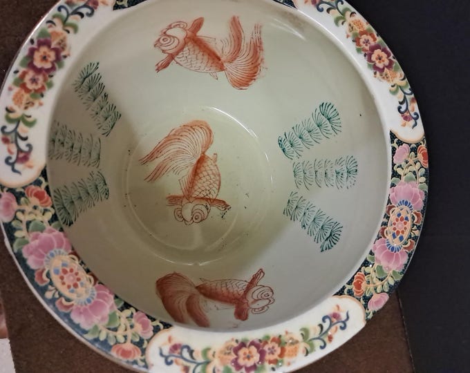 Royal Satsuma , Large Porcelain  Fish Bowl