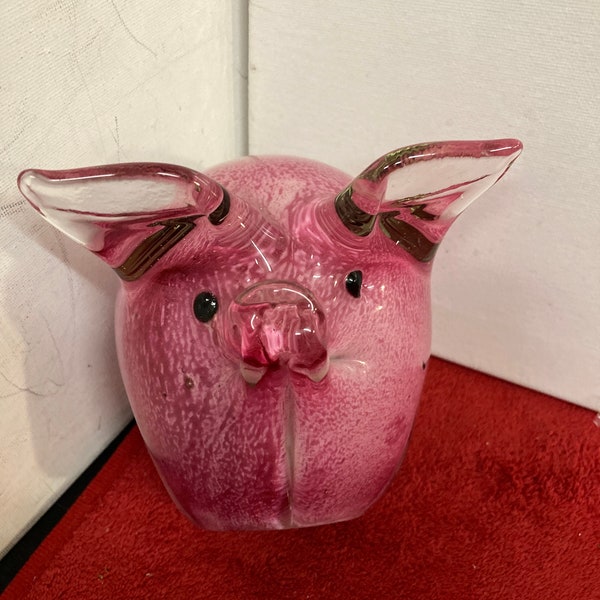 Large Glass Pig Etsy
