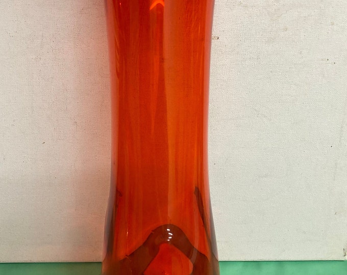 Vintage    17 "Flame (Amberina) Vase
