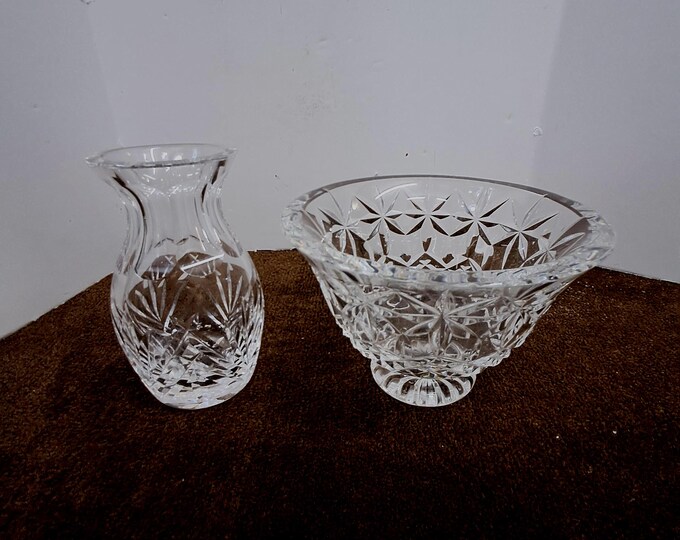 Two Waterford Crystals.  5"  Vase & 6"  Bowl