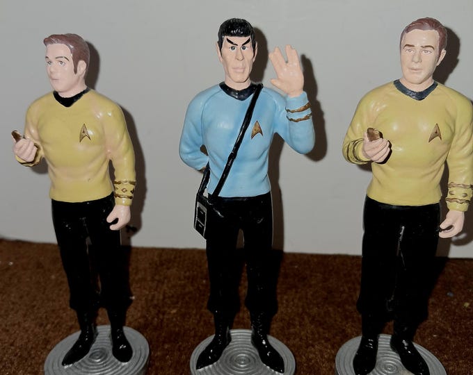 3 Star Trek "Spock & Captain Kirk " Figurines (Danbury Mint, 1991)