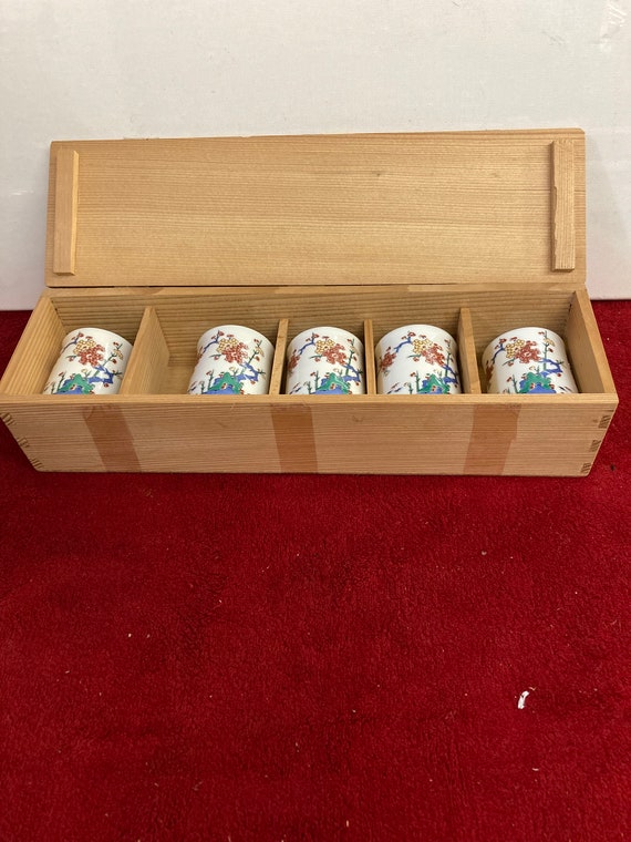 Set of 5 Vintage Japanese Saki Cups Etsy