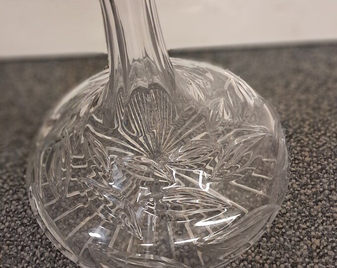 Polonia 24% Lead Crystal Hand Cut Decanter Bottle Made In Poland