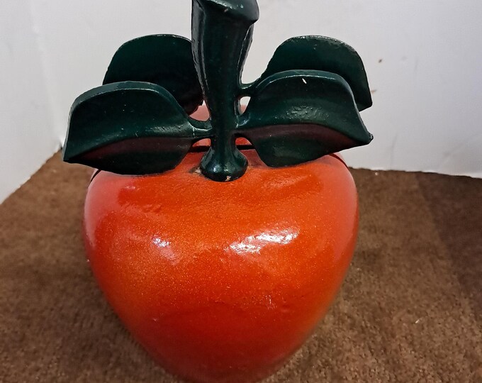 Set of Apple Cast Iron Bookends / Door Stop