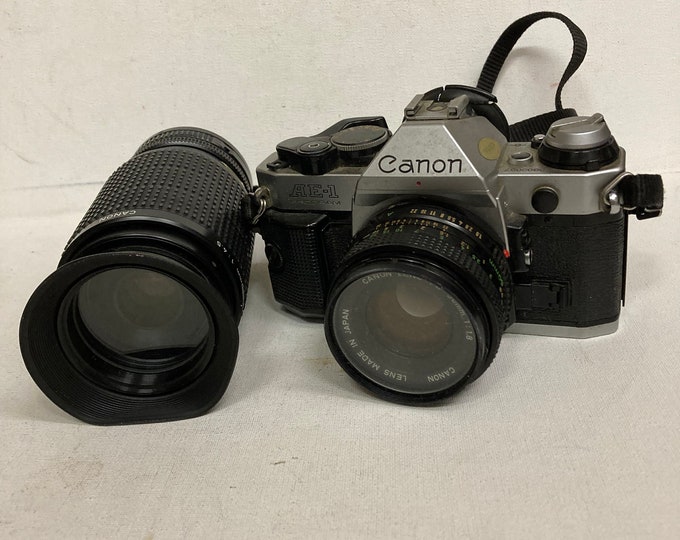 Canon AE-1 Program 35mm SLR Film Camera + Two Lenses