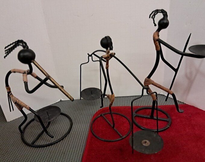 Laurids Lønborg Danish Iron Candleholders: Mid-Century Modern Set