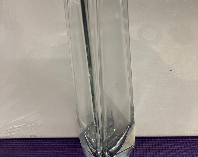 Vintage Cartier 9 1/4 " Triangle  Shaped Glass Vase