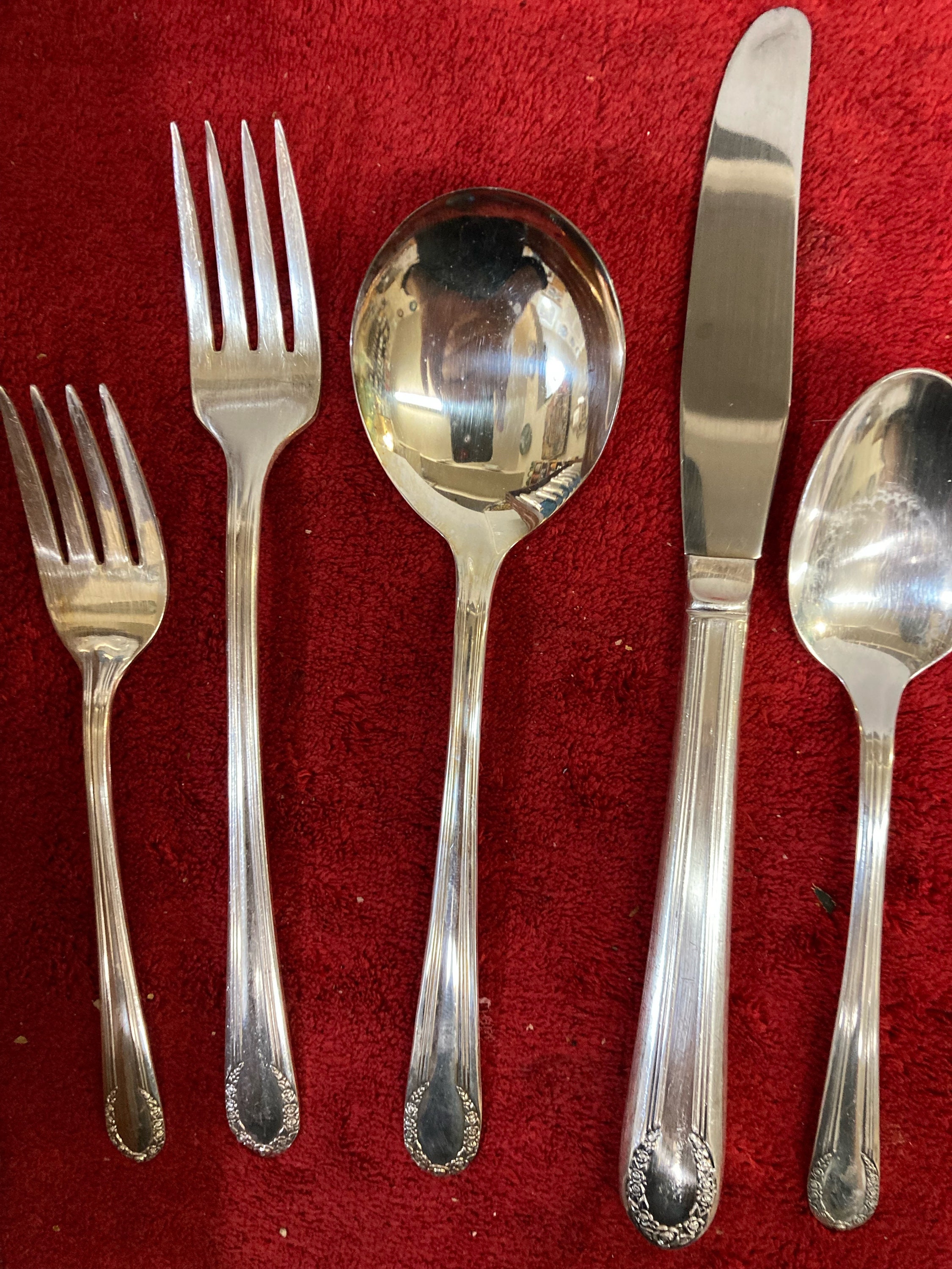 Original Rogers Silverplate Flatware Set for 12 Extra Plate Etsy