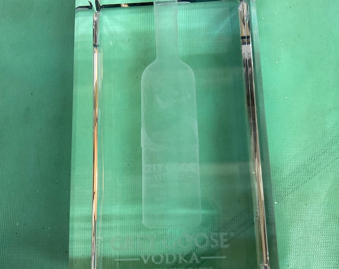 Vintage 3D Laser Etched With Grey Goose  Vodka Bottle.In good condition