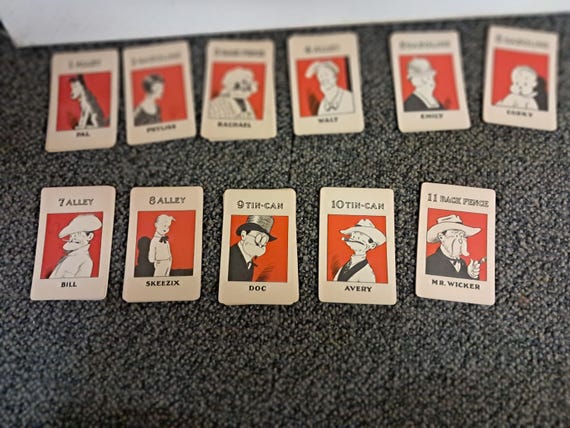 スケッチカード  バッキー Vintage Skeezix Card Game Milton Bradley 1930's Gasoline Alley